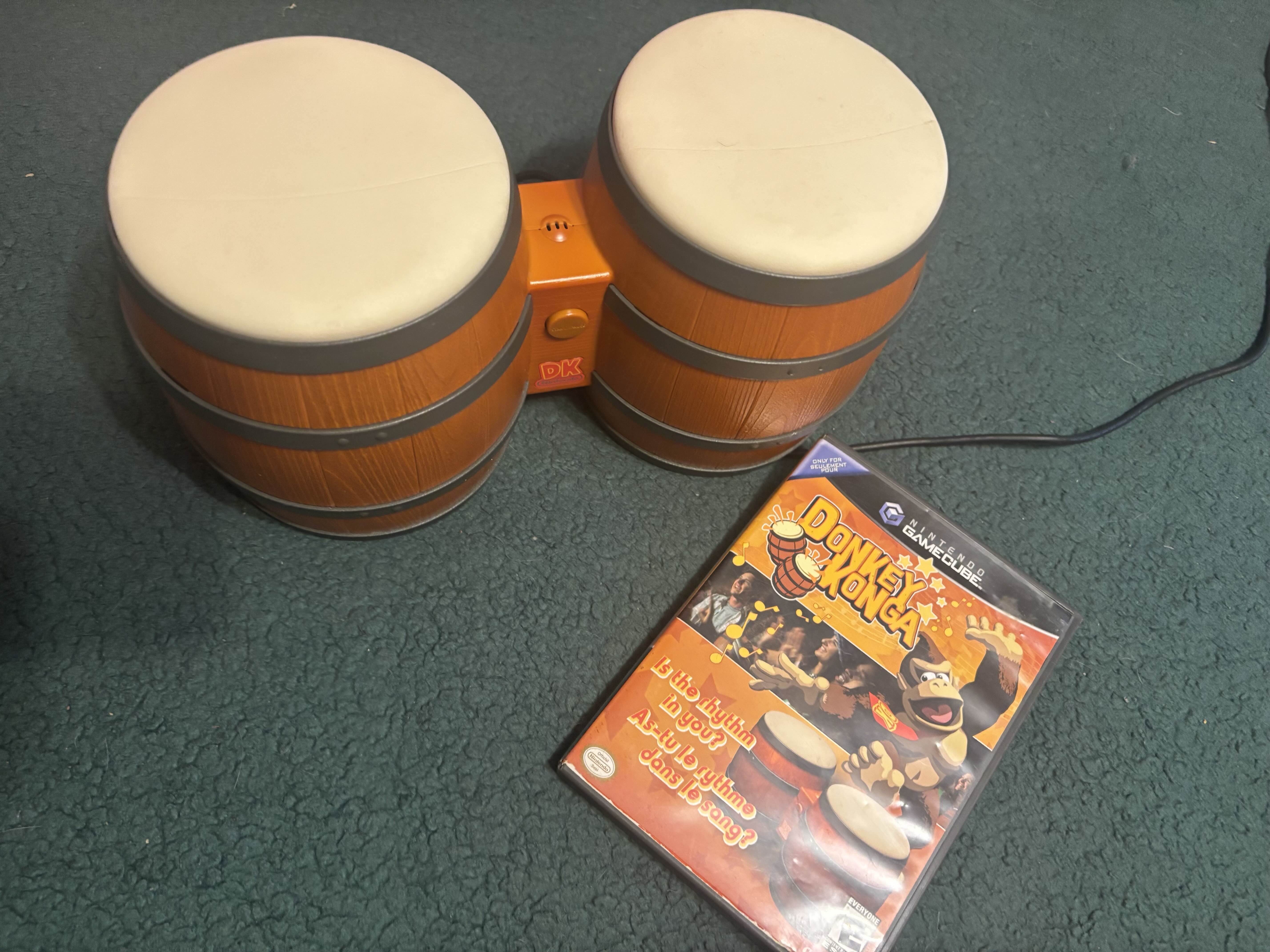 A picture of Donkey Kong Bongos alongside Donkey Konga